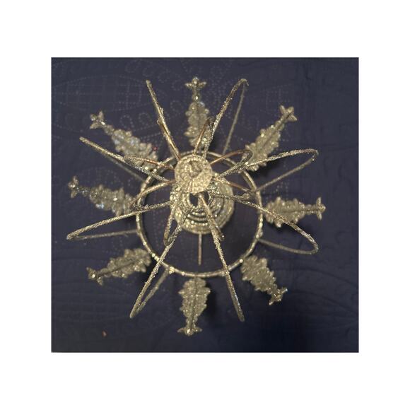 GUC Silver Glittery Crown Tree Topper Princess Bling 11" x 6" - Picture 3 of 3